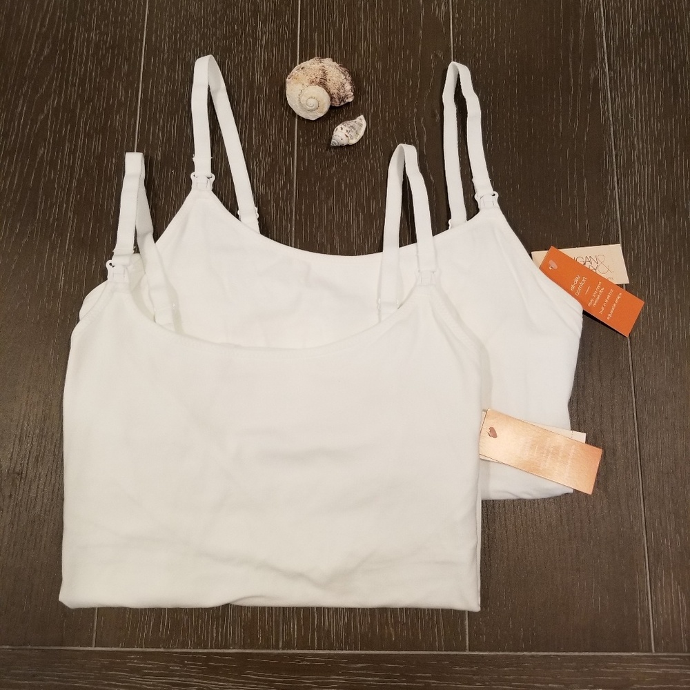 Set of 2 Cotton Nursing Cami Tank Tops
